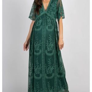 Pinkblush Green Floral Maxi Dress